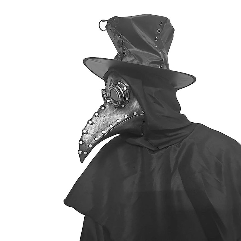 Disposable Surgical Mask - 5pc Black Rubber Plague Doctor Mask