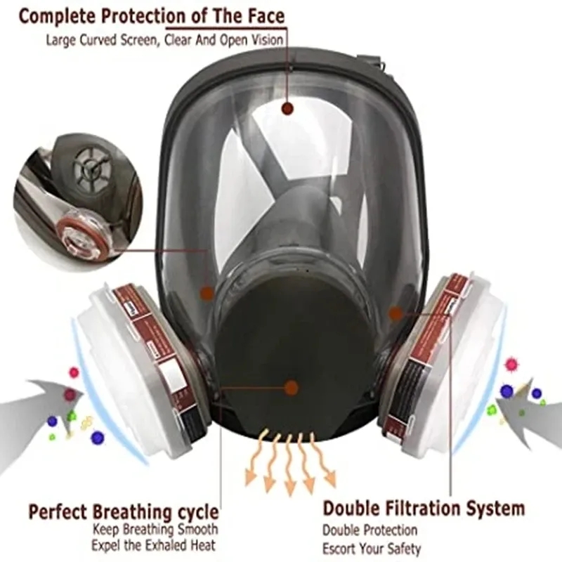 Large Size 6800 Gas Mask Full  - Kn95 Respirator Mask review and price