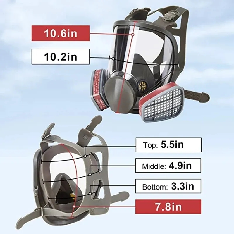 Large Size 6800 Gas Mask Full  - Kn95 Respirator Mask review and price